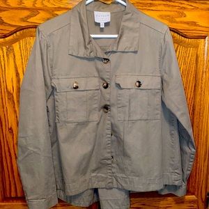 Hunter green jacket with hi/Lo back hem